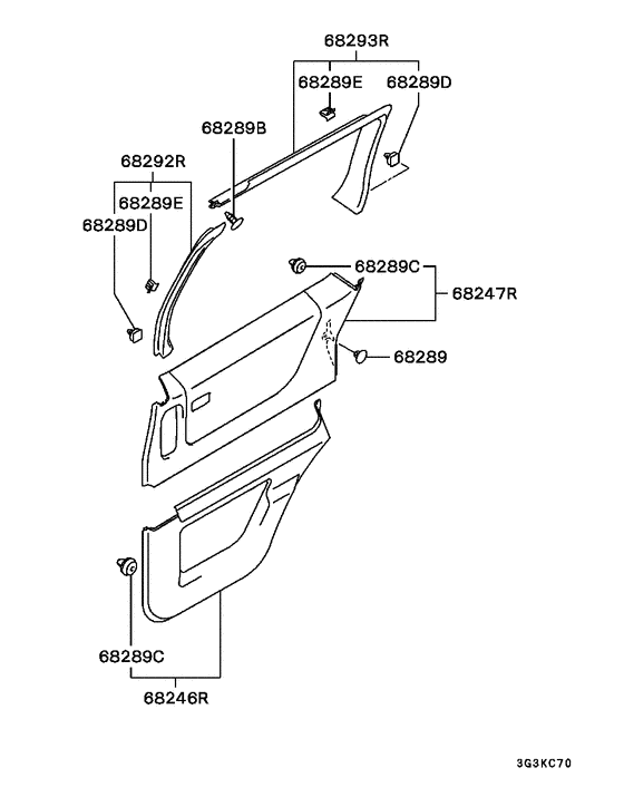 Rear door trim & pull handle