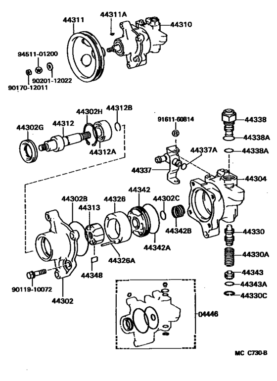 Vane Pump & Reservoir (Power Steering)