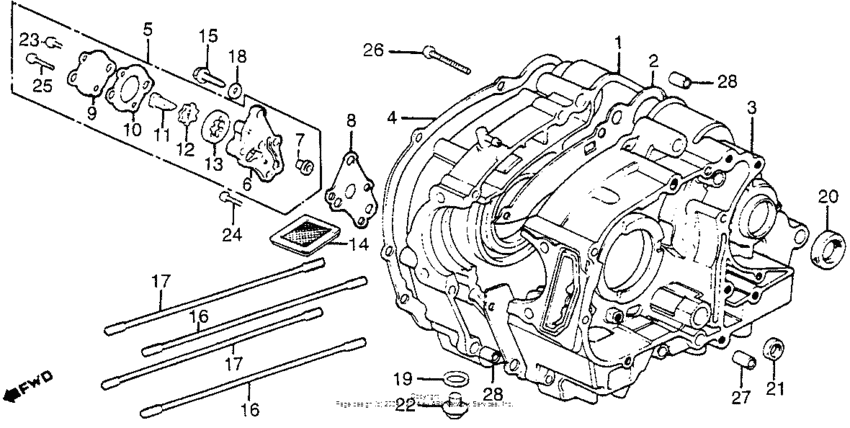 Crankcase + oil pump