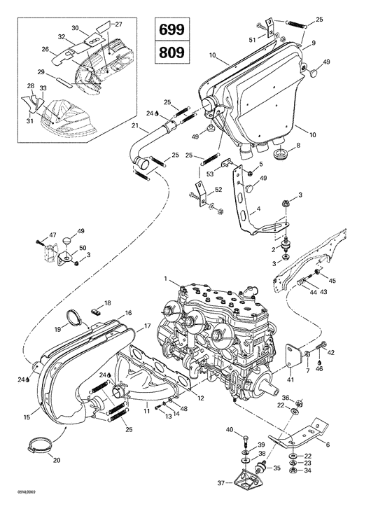 01- engine support and muffler
