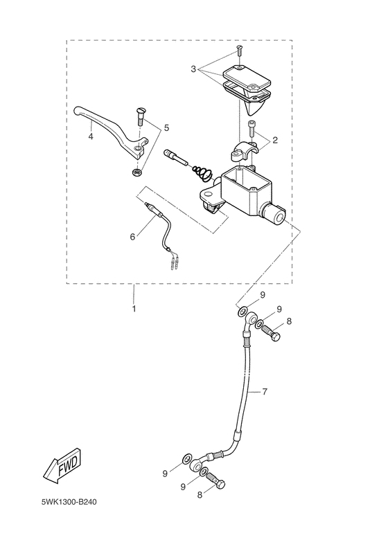 Front master cylinder
