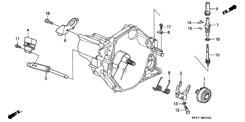 Clutch release/ speedometer gear
