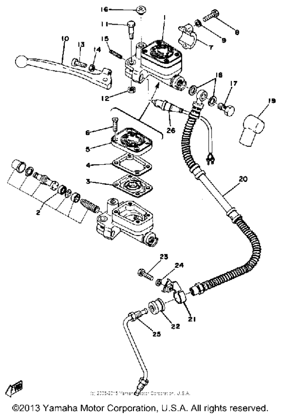 Master cylinder - brake hose