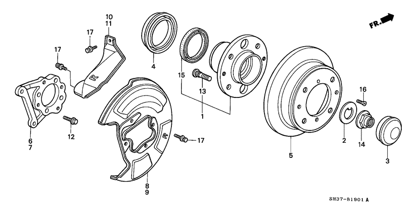 Rear brake disk