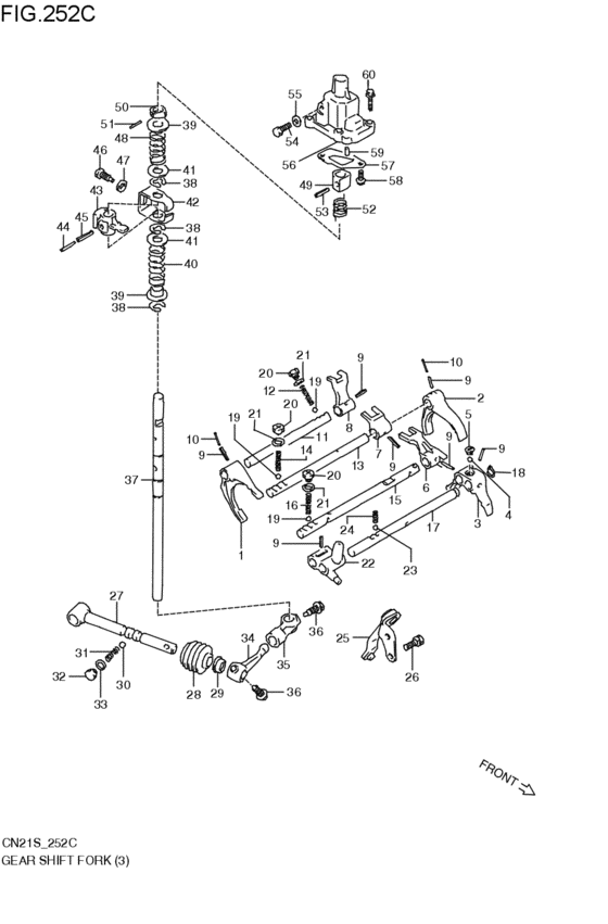 mt - gearlever fork