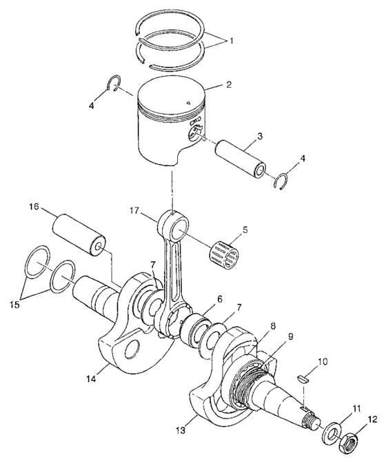 Crankshaft and piston