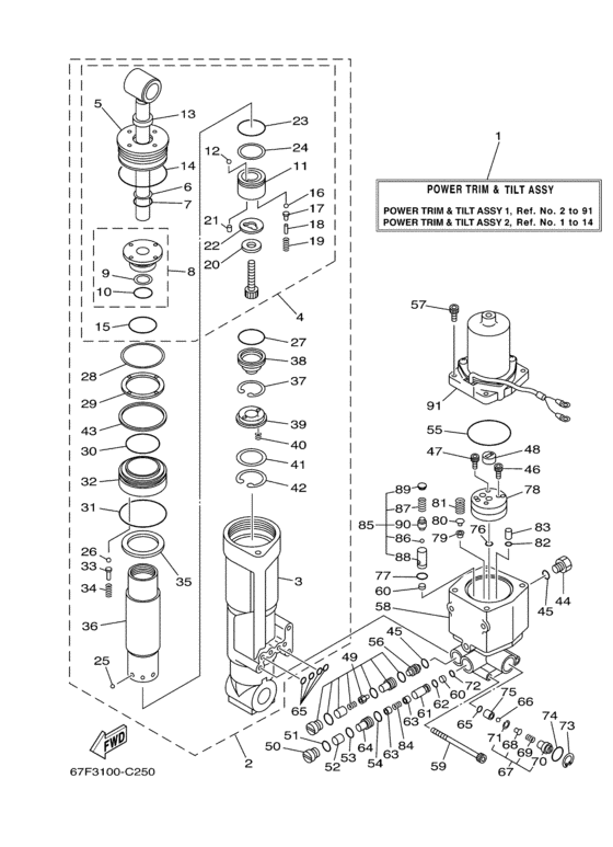 Power trim tilt assy