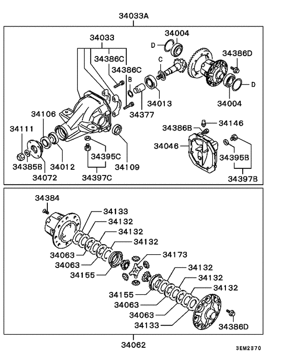 Rear axle differential