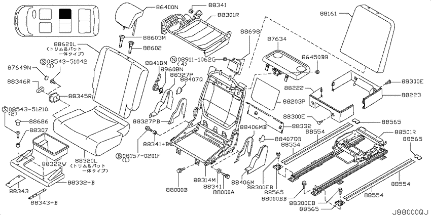 Rear seat