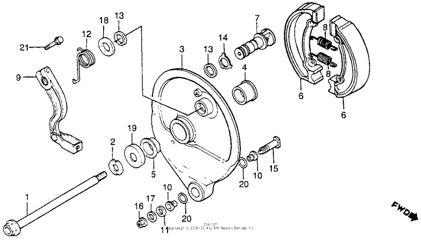 Rear brake panel 83