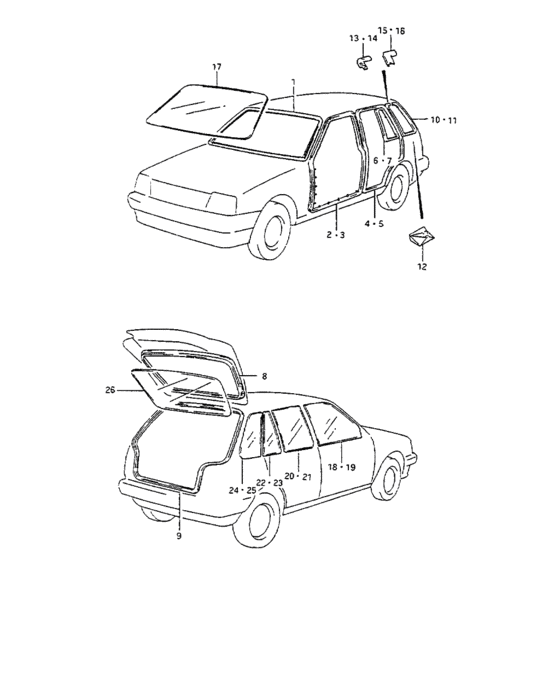 Weatherstrip and glass