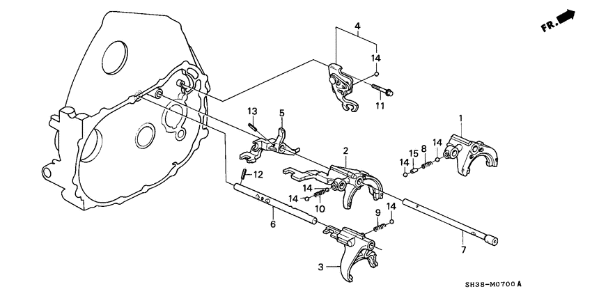Shift fork/fork shaft