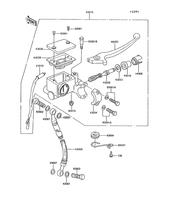 Front master cylinder