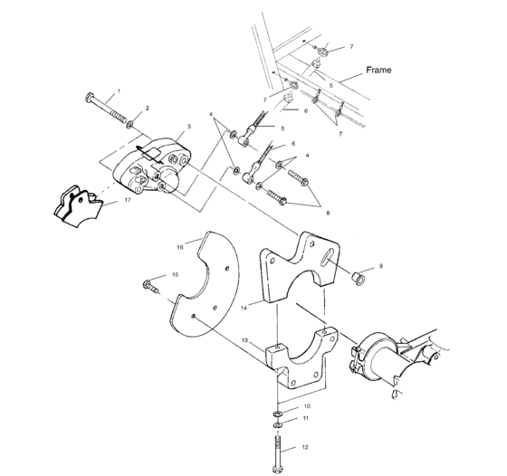 Rear caliper mounting