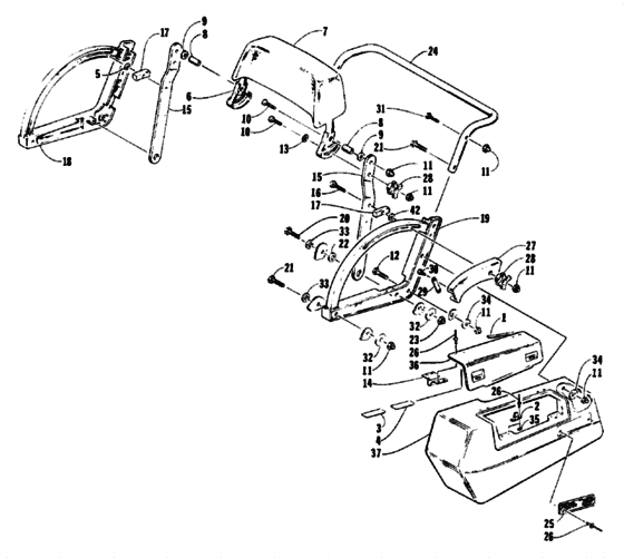 Backrest and saddlebag assembly