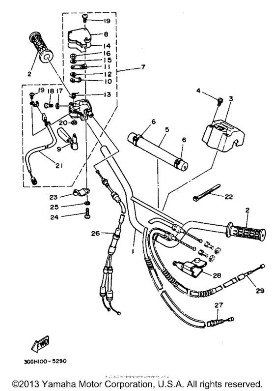 Steering handle & cable