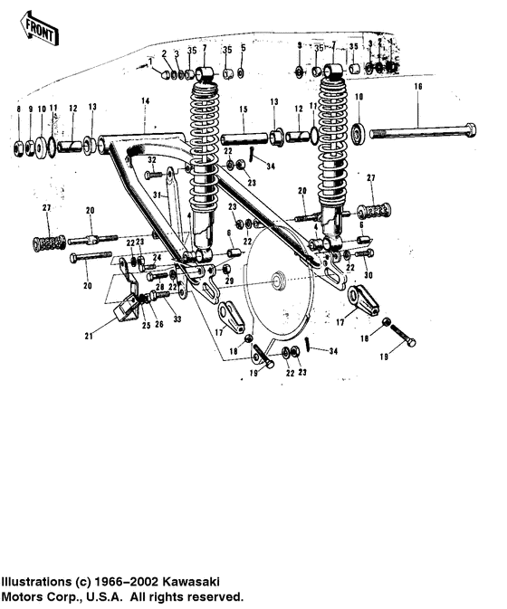 Swing arm/shock absorbers