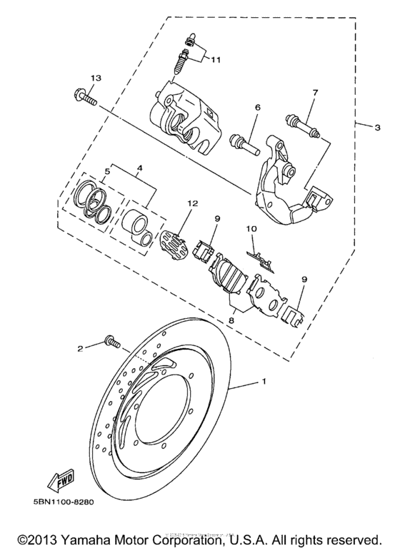 Front brake caliper
