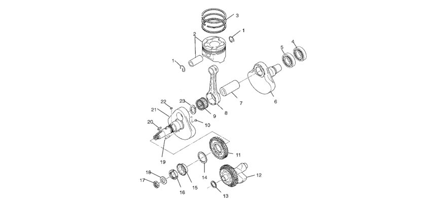 Crankshaft and piston