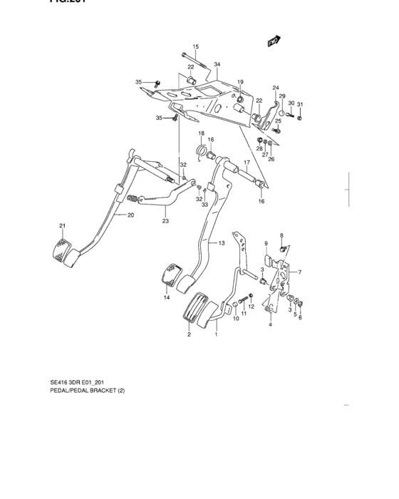 Pedal and pedal bracket