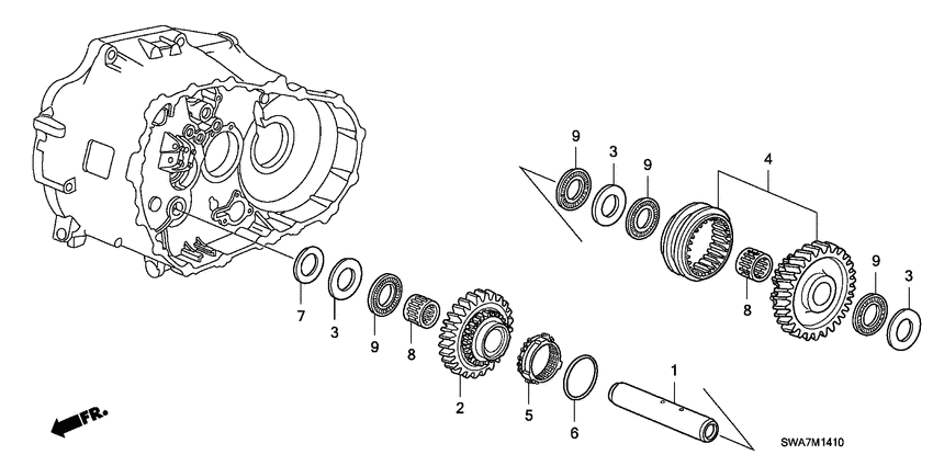 Reverse gear shaft