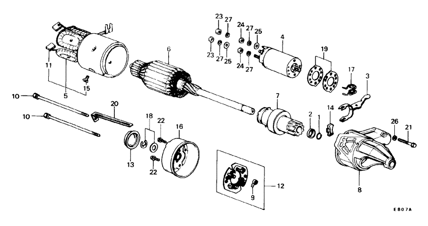 Starter motor component