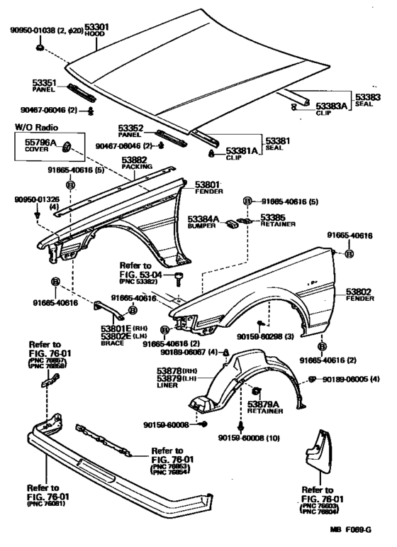 Hood & Front Fender for 1985 - 1987 Toyota COROLLA AE86 | Europe sales ...