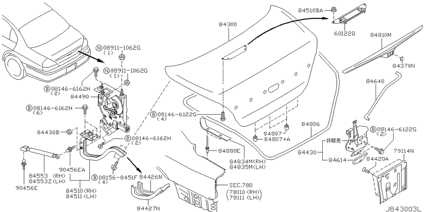 Trunk lid & fitting