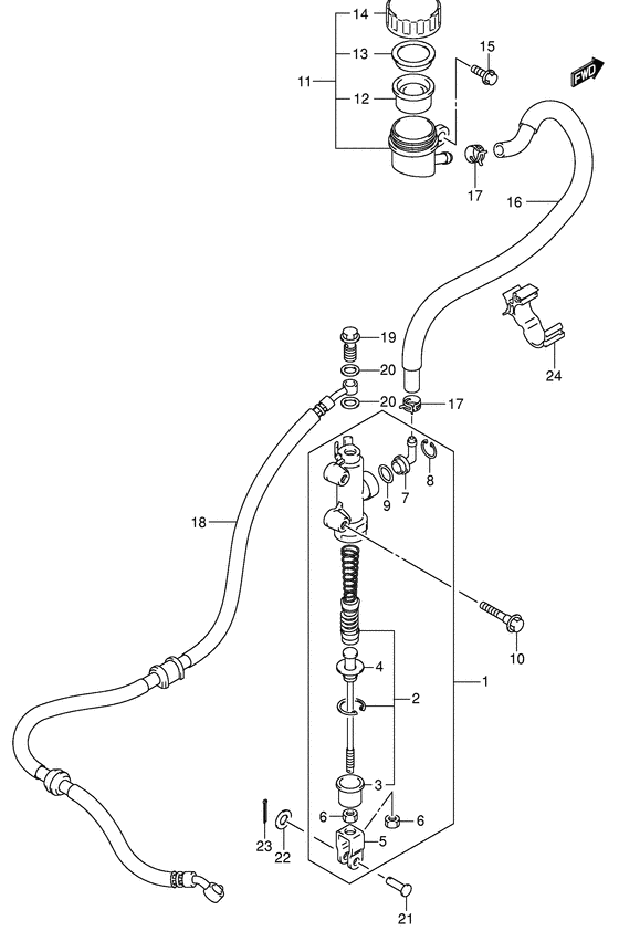 Rear master cylinder