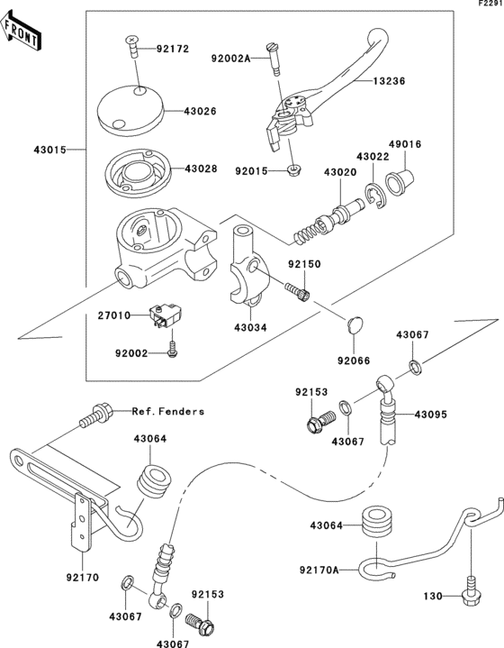 Front master cylinder