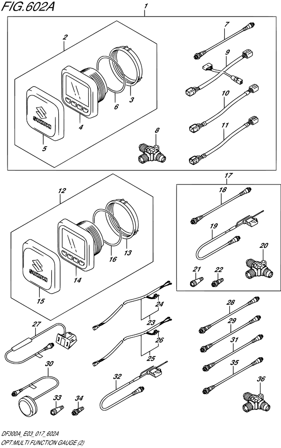 Optmulti function gauge for 2017 Suzuki DF250A U.S.A. (P03) sales