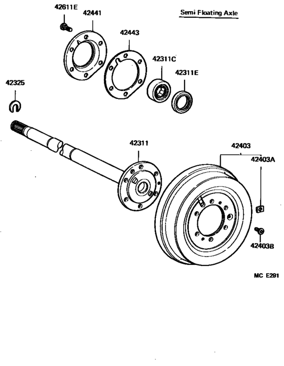 Rear Axle Shaft & Hub