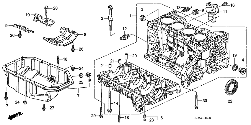 Cylinder block/oil pan