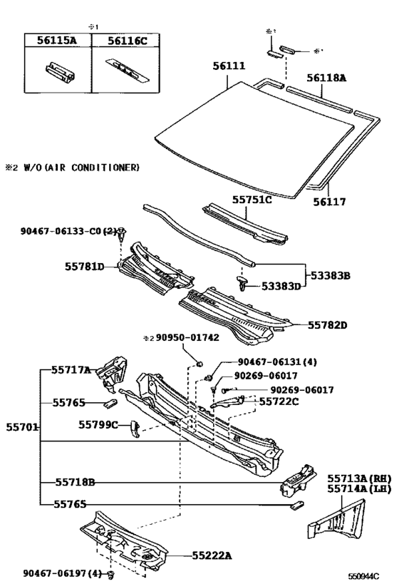 Cowl Panel & Windshield Glass