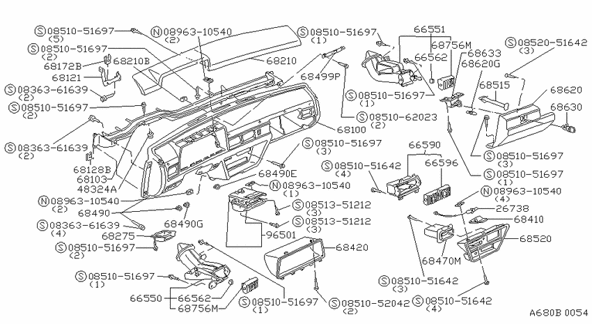 Instrument panel, pad & cluster lid