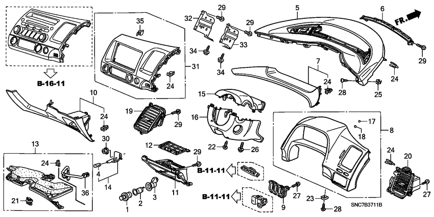 Instrument panel garnish