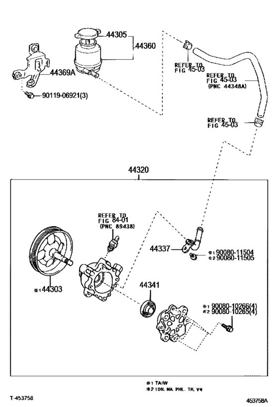 Vane Pump & Reservoir (Power Steering) for 2002 - 2006 Toyota CAMRY