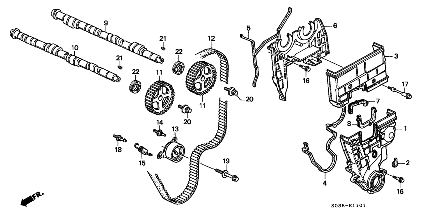 Camshaft/timing belt