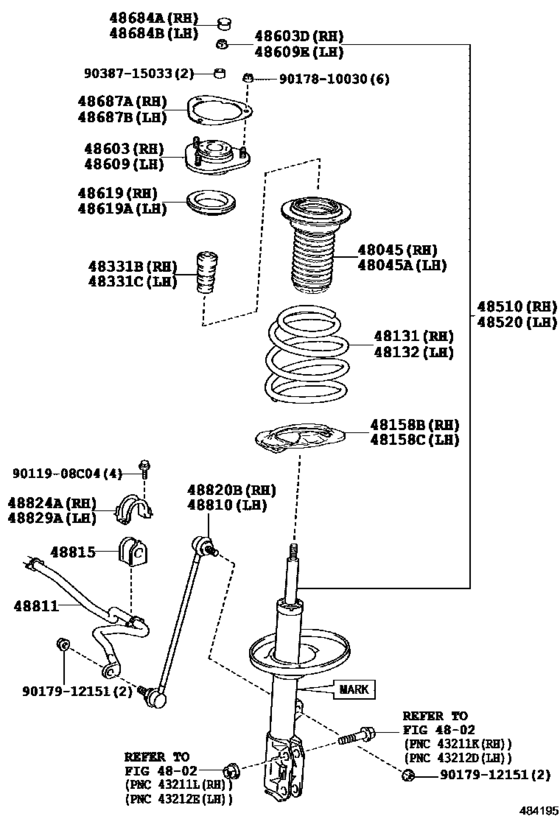 Front Spring & Shock Absorber for 2012 - 2016 Toyota NOAH/ VOXY ...