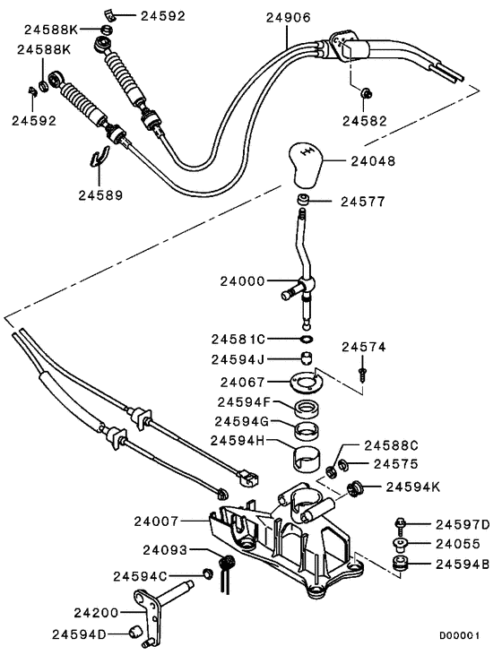 M/t floor shift linkage