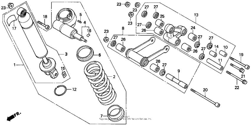Rear shock absorber 92-93