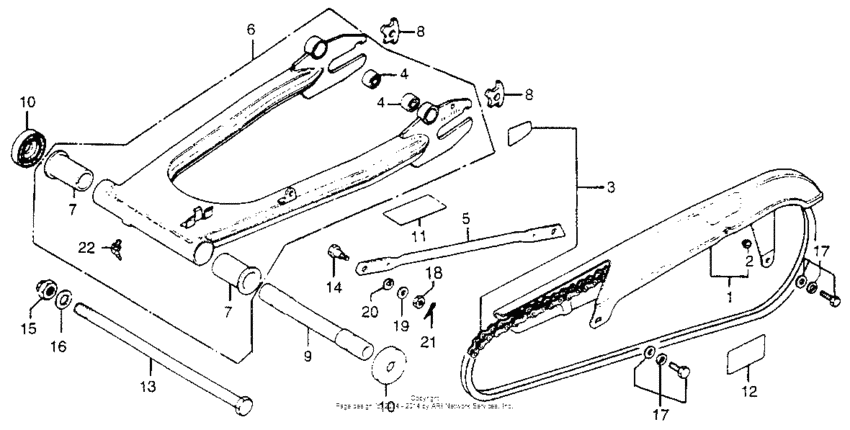 Swingarm + chain case