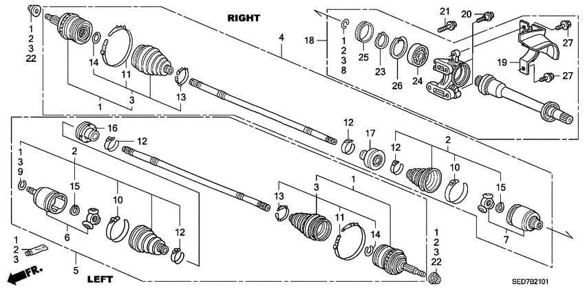 Front driveshaft/half sha ft