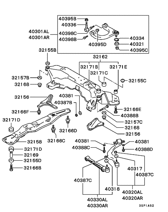Front susp arm & member