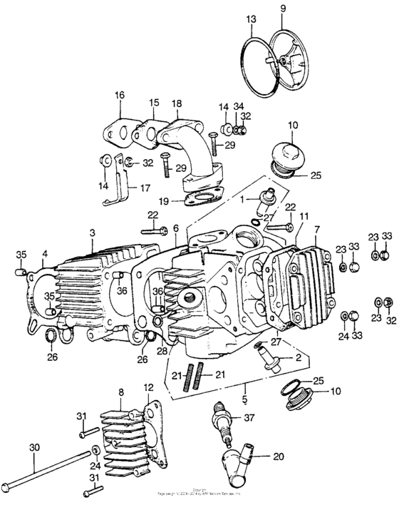 Cylinder + cylinder head + cylinder head cover