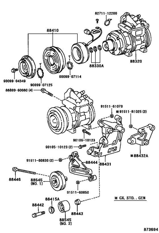 Heating & Air Conditioning Compressor for 1990 1992 Toyota LAND