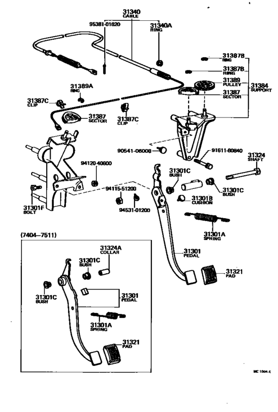 Clutch Pedal & Flexible Hose