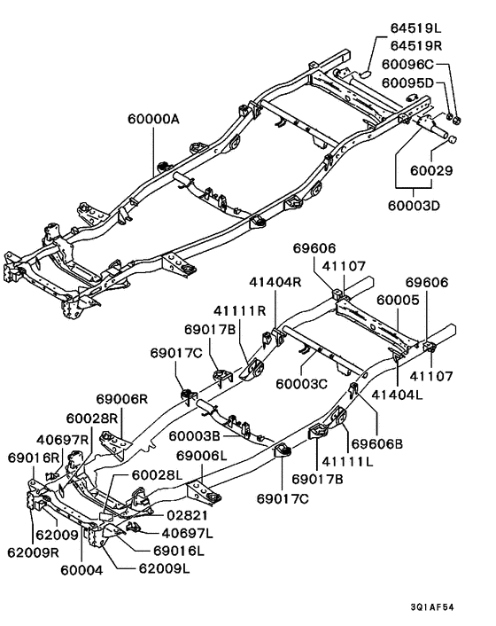 Chassis frame for 1996 2004 Mitsubishi L200/TRITON/SPORTERO/STRADA