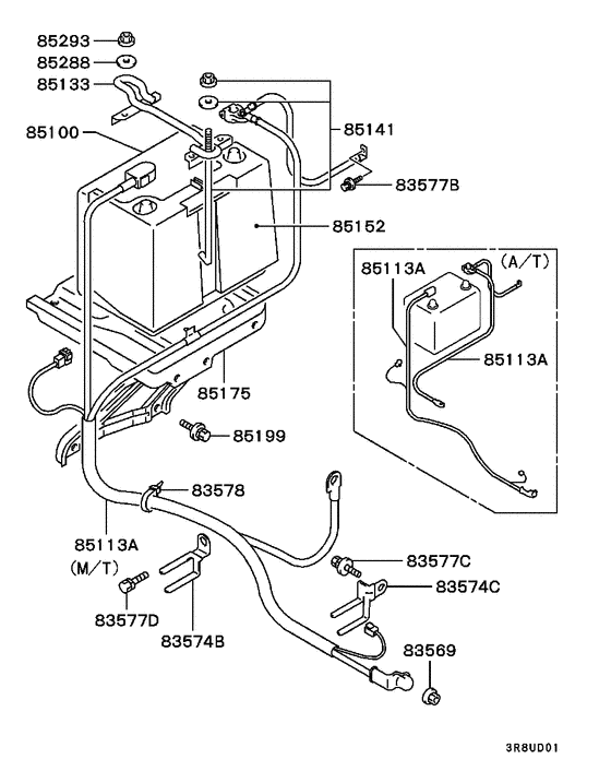 Battery cable & bracket