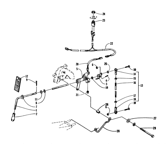 Reverse shift lever assembly